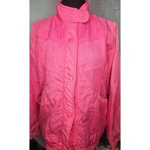 Vintage Crosswinds 80's Geometric Windbreaker Mock Neck Womens Sz MED